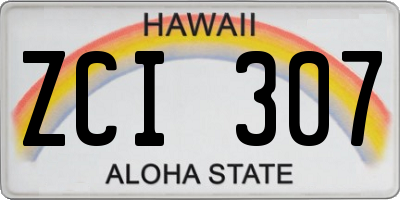 HI license plate ZCI307