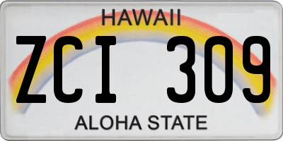 HI license plate ZCI309