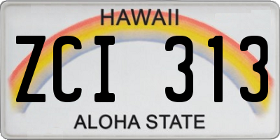 HI license plate ZCI313