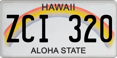 HI license plate ZCI320