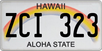 HI license plate ZCI323