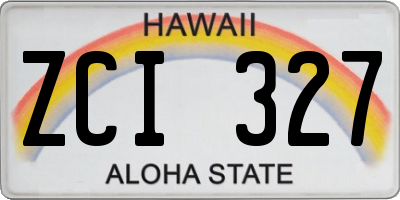 HI license plate ZCI327