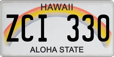 HI license plate ZCI330