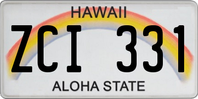 HI license plate ZCI331