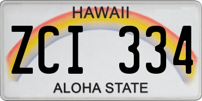 HI license plate ZCI334