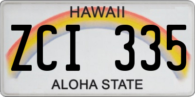HI license plate ZCI335