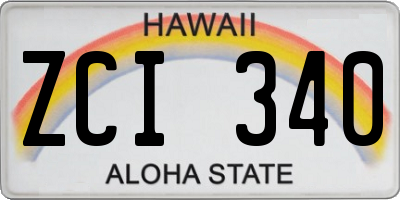HI license plate ZCI340
