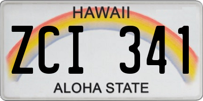 HI license plate ZCI341