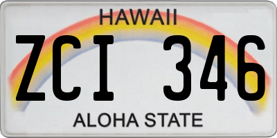 HI license plate ZCI346