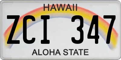 HI license plate ZCI347