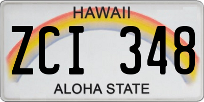 HI license plate ZCI348