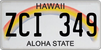 HI license plate ZCI349