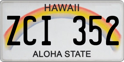 HI license plate ZCI352