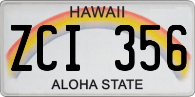 HI license plate ZCI356