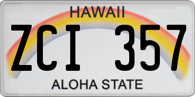 HI license plate ZCI357