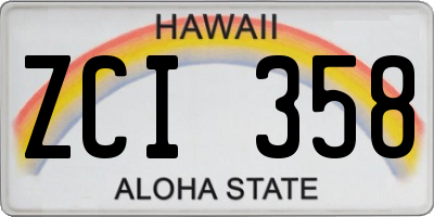 HI license plate ZCI358