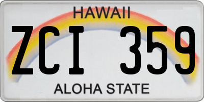 HI license plate ZCI359