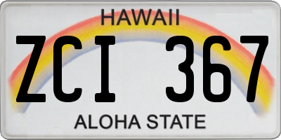 HI license plate ZCI367