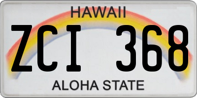 HI license plate ZCI368