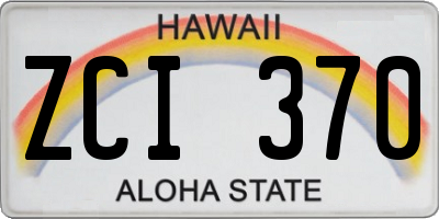 HI license plate ZCI370