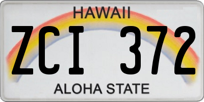 HI license plate ZCI372