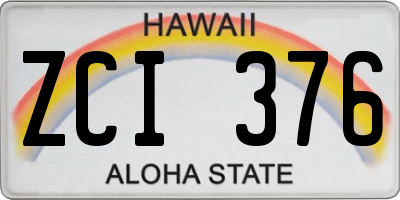 HI license plate ZCI376