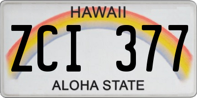 HI license plate ZCI377