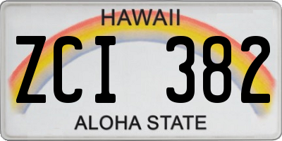 HI license plate ZCI382