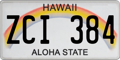 HI license plate ZCI384