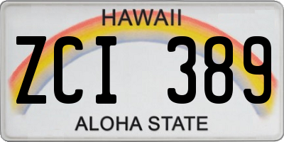 HI license plate ZCI389