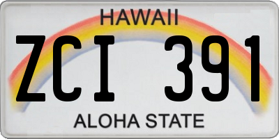 HI license plate ZCI391