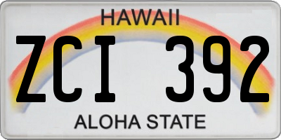 HI license plate ZCI392