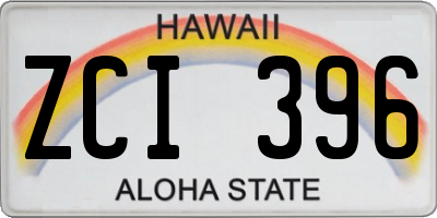 HI license plate ZCI396