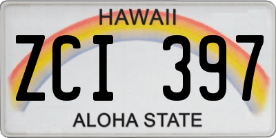 HI license plate ZCI397