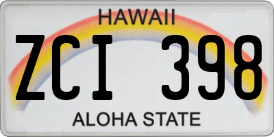 HI license plate ZCI398