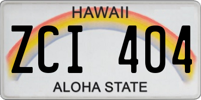 HI license plate ZCI404