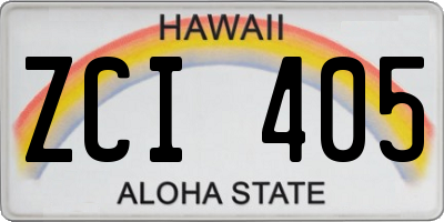 HI license plate ZCI405
