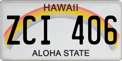 HI license plate ZCI406