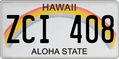 HI license plate ZCI408