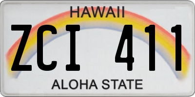 HI license plate ZCI411
