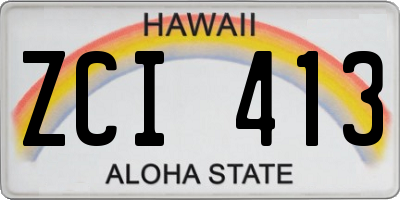 HI license plate ZCI413
