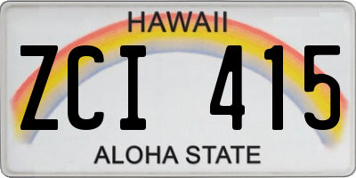 HI license plate ZCI415