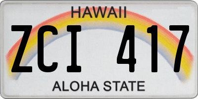 HI license plate ZCI417