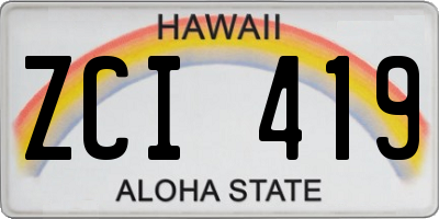 HI license plate ZCI419