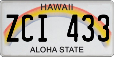 HI license plate ZCI433