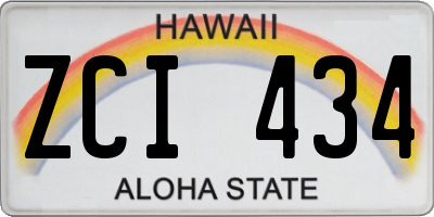 HI license plate ZCI434