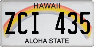HI license plate ZCI435