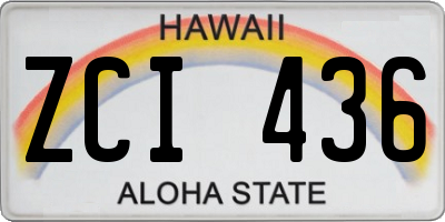 HI license plate ZCI436
