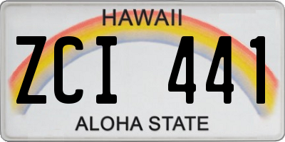 HI license plate ZCI441