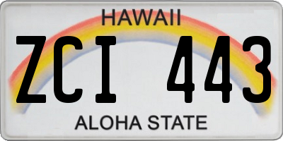 HI license plate ZCI443